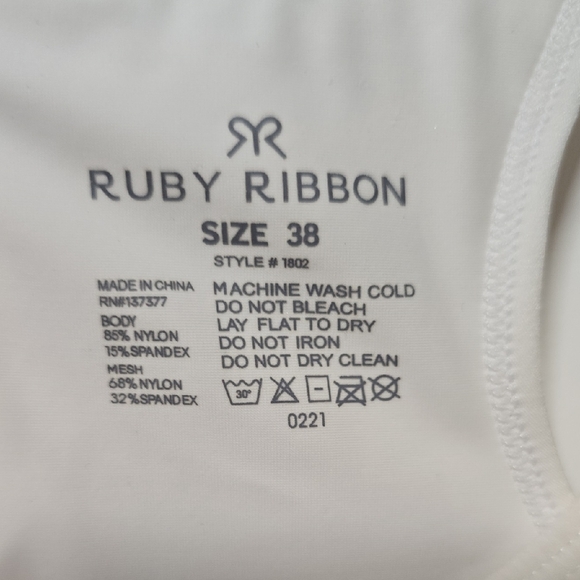 Ruby Ribbon White Sports Bra Intimates - Picture 3 of 3